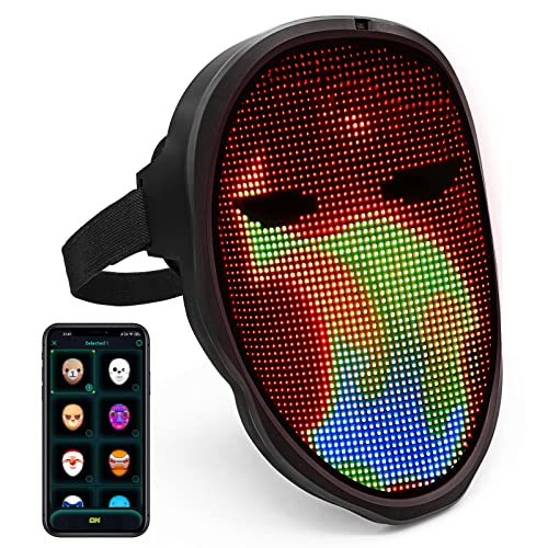 Bluetooth LED Mask for Halloween and Christmas Costume
