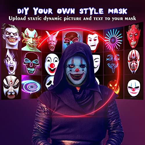 Bluetooth LED Mask for Halloween and Christmas Costume