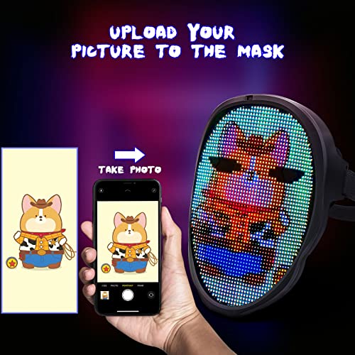 Bluetooth LED Mask for Halloween and Christmas Costume