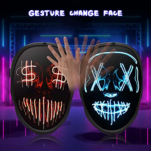 Bluetooth LED Mask for Halloween and Christmas Costume