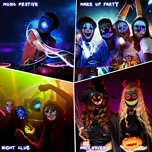 Bluetooth LED Mask for Halloween and Christmas Costume