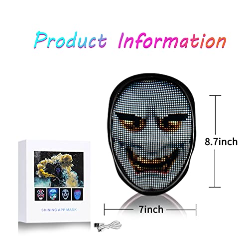 AINSKO LED Transforming Face Mask - Party Cosplay