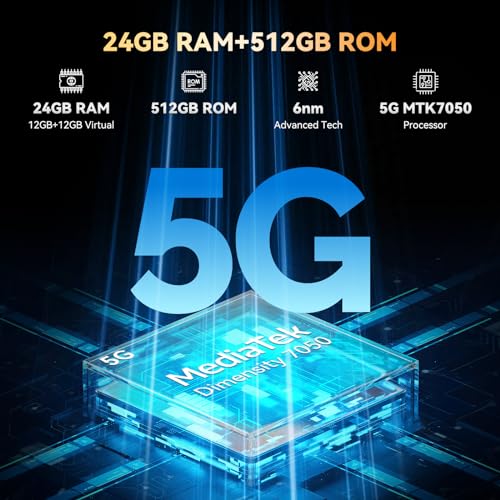 Blackview BL8000 5G Rugged Smartphone Unlocked 2024, 24GB RAM+512GB ROM