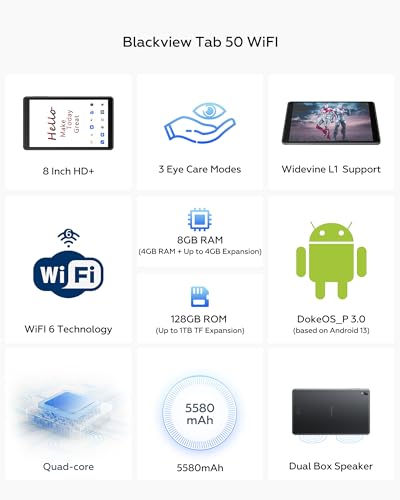 Blackview Tab 50 Mini Tablet with Eye Care Mode