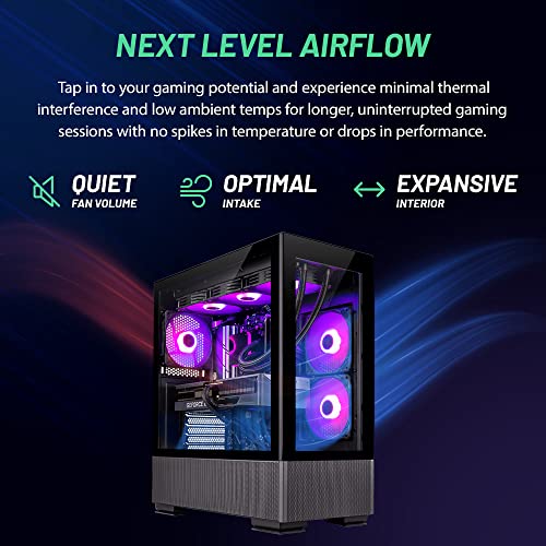 Skytech Azure Gaming PC Desktop, Intel i7, NVIDIA RTX, Wi-Fi, Win 11 Home