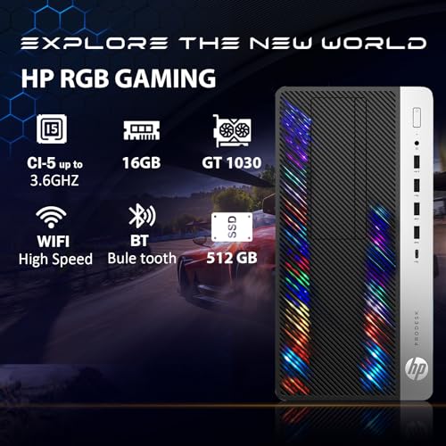 HP RGB Gaming Desktop Computer, Intel Quad Core WiFi
