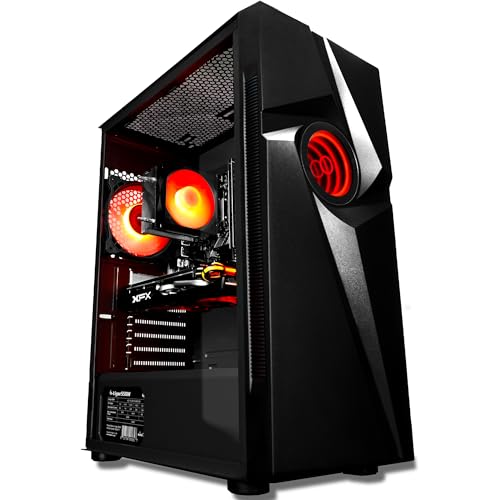 SAAV T101 Vortex Gaming PC Desktop - Intel Core i5 16GB RAM, AMD RX580 8GB, 512GB NVME, RGB Fans, WiFi 5