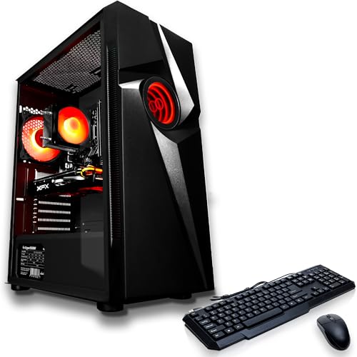 SAAV T101 Vortex Gaming PC Desktop - Intel Core i5 16GB RAM, AMD RX580 8GB, 512GB NVME, RGB Fans, WiFi 5