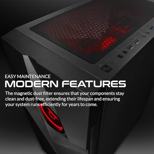 SAAV T101 Vortex Gaming PC Desktop - Intel Core i5 16GB RAM, AMD RX580 8GB, 512GB NVME, RGB Fans, WiFi 5