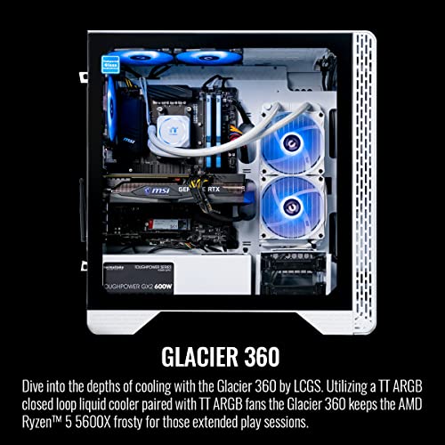 Thermaltake Glacier 360 Liquid-Cooled Gaming PC, Wifi
