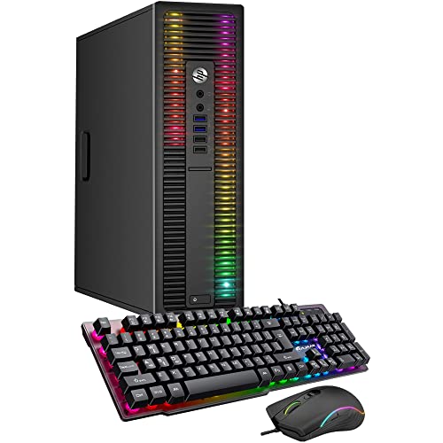 HP ProDesk Desktop Computer RGB Lights Intel i5 8GB RAM WiFi