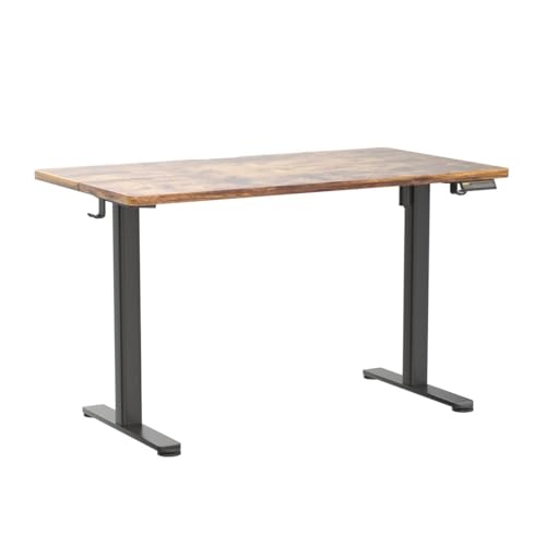 Claiks Electric Standing Desk, Adjustable Height, 48x24, Black/Brown