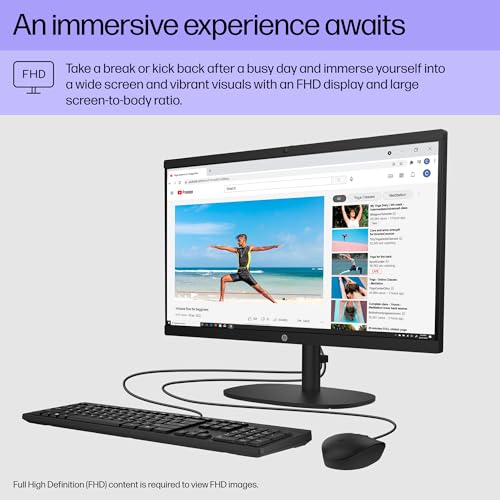 HP 22" All-in-One Desktop PC, Intel N200, 8GB RAM