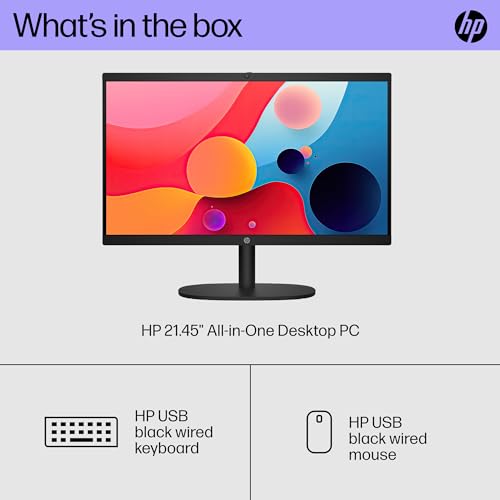 HP 22" All-in-One Desktop PC, Intel N200, 8GB RAM