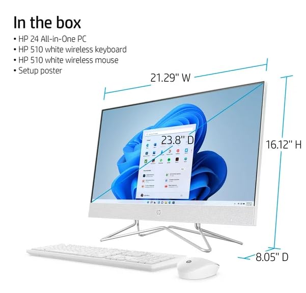 HP 24 All-in-One PC with Wifi, Windows 11