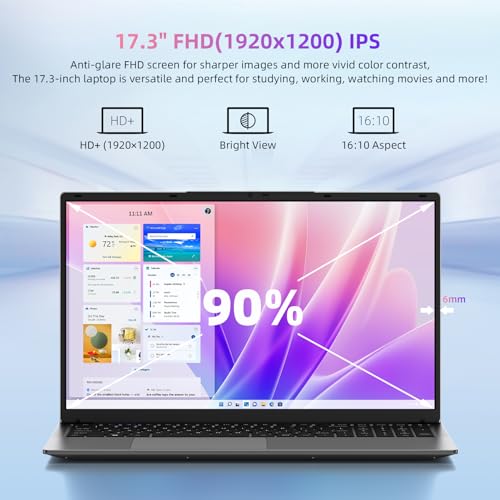 17.3" FHD IPS Laptop Computer, 24GB RAM, 512GB Storage