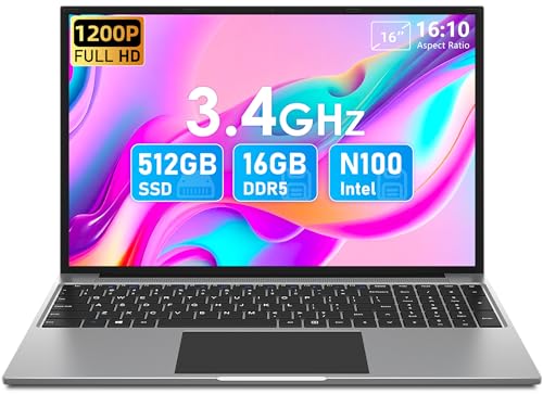 jumper Laptop with Intel N100 CPU, 16GB RAM