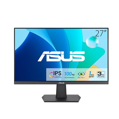 ASUS 27" 1080P IPS Monitor for Working/Gaming, 100Hz