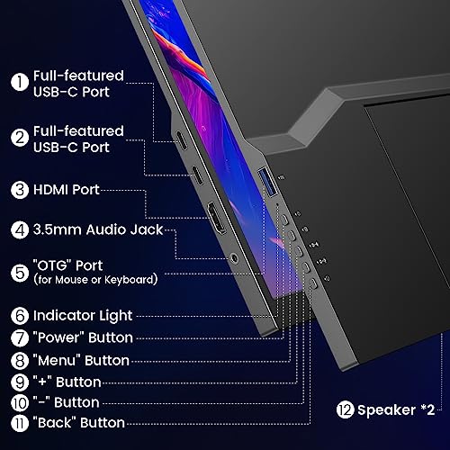Lasitu Portable 18.5" 100Hz FHD Monitor with HDR