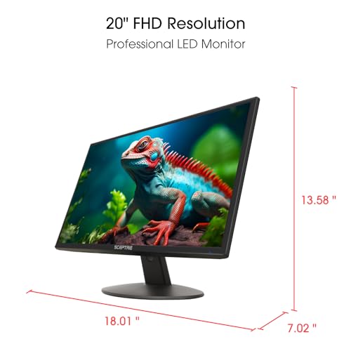 2 Pack - 20" FHD 1600x900 Computer Monitors
