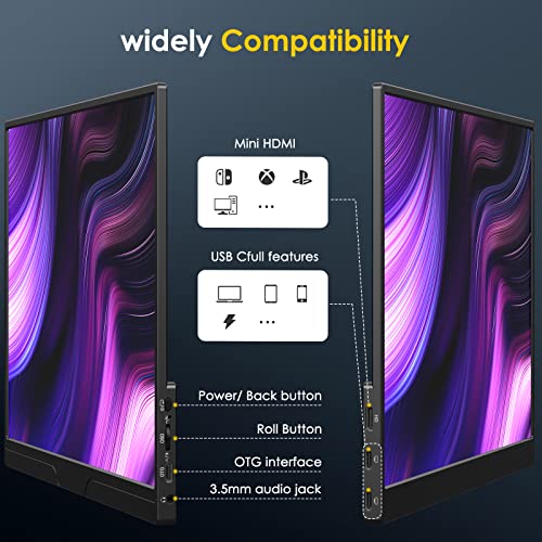 Portable 13.3" UHD Monitor for Laptop Gaming Display