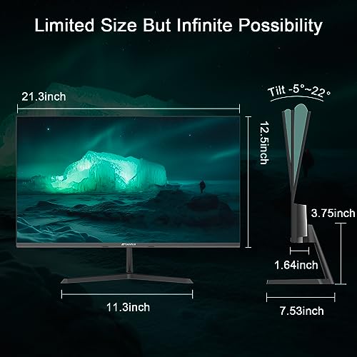 SANSUI 24" IPS Display Computer Monitor with Built-in Speakers