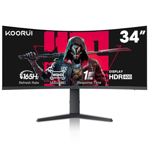 KOORUI 34" Ultrawide Curved Gaming Monitor 144Hz 165Hz