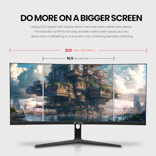 Ultrawide 30" Curved Monitor, 2560x1080P, 100HZ VESA-Black