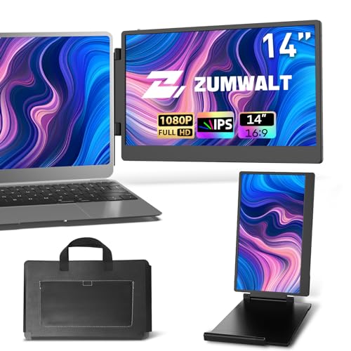 ZUMWALT 14" 1080P FHD Portable Laptop Screen Extender