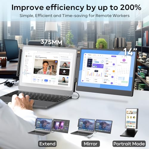 ZUMWALT 14" 1080P FHD Portable Laptop Screen Extender