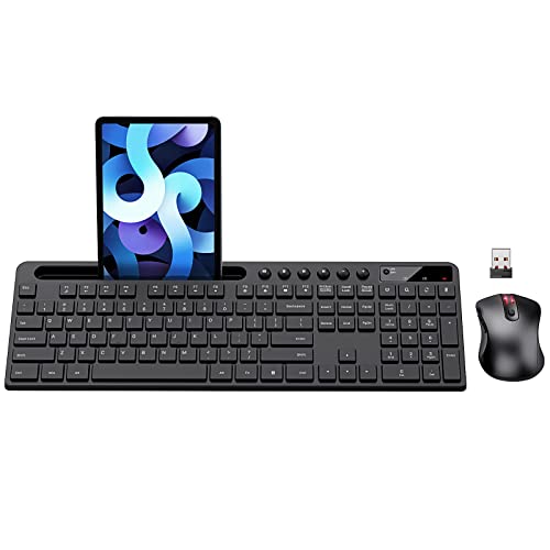 MARVO Wireless Keyboard & Mouse Combo with Phone Holder