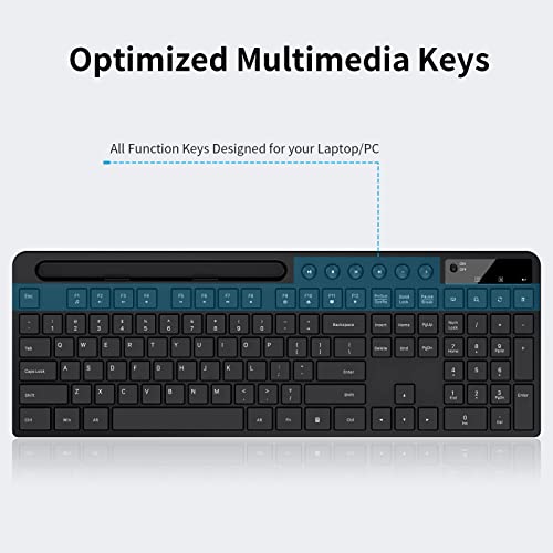 MARVO Wireless Keyboard & Mouse Combo with Phone Holder