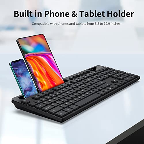 MARVO Wireless Keyboard & Mouse Combo with Phone Holder