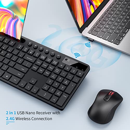 MARVO Wireless Keyboard & Mouse Combo with Phone Holder