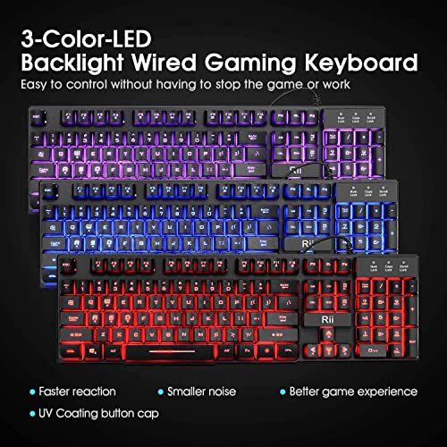 Rii Gaming Keyboard and Mouse Set With Backlit