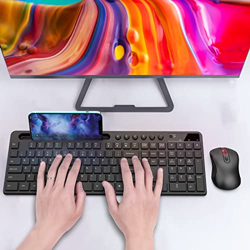 MARVO Wireless Keyboard & Mouse Combo with Phone Holder
