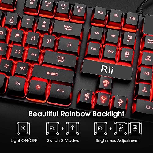 Rii Gaming Keyboard and Mouse Set With Backlit