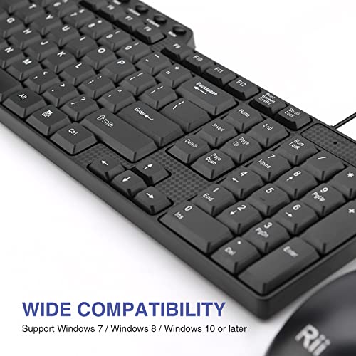 Rii RK203 Ultra Slim USB Wired Keyboard and Mouse