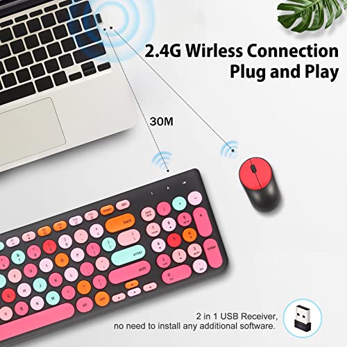 Retro Typewriter Wireless Keyboard & Cute Mouse Combo