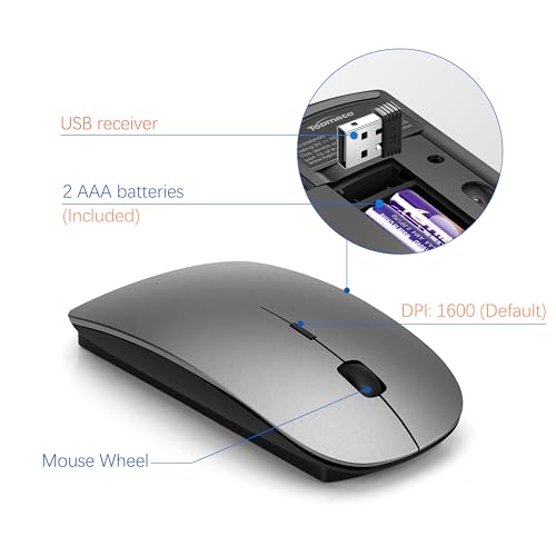 TopMate Slim Wireless Keyboard and Mouse Combo, 2.4G