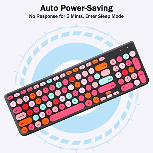 Retro Typewriter Wireless Keyboard & Cute Mouse Combo