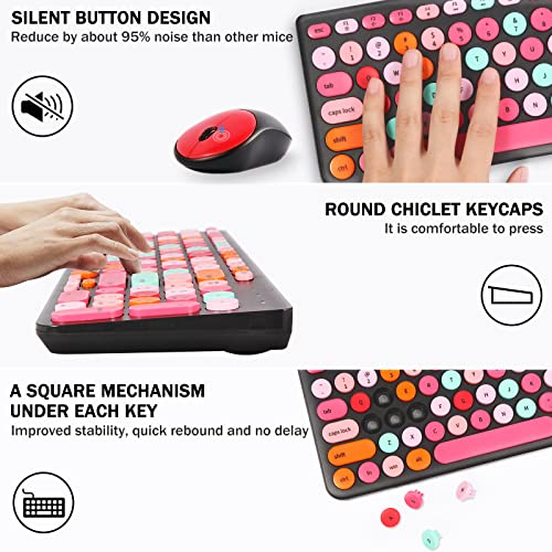 Retro Typewriter Wireless Keyboard & Cute Mouse Combo