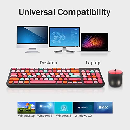 Retro Typewriter Wireless Keyboard & Cute Mouse Combo