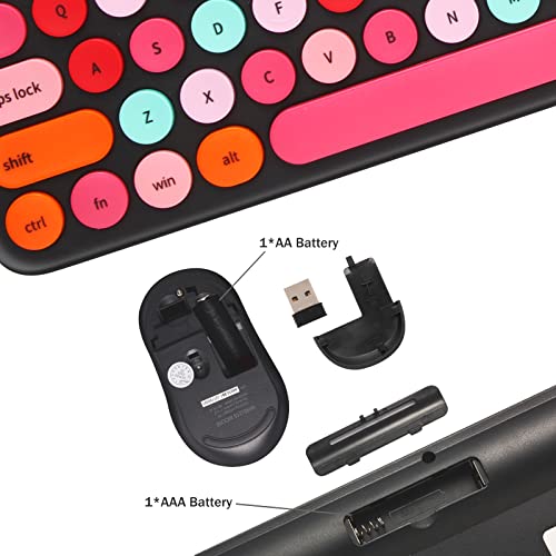 Retro Typewriter Wireless Keyboard & Cute Mouse Combo