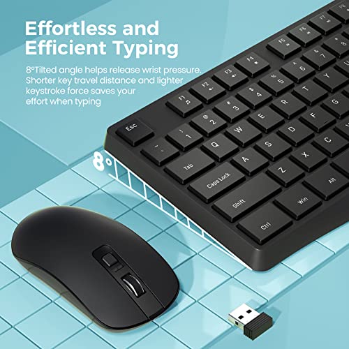 Lovaky Wireless Keyboard and Mouse Combo, Ergonomic Design