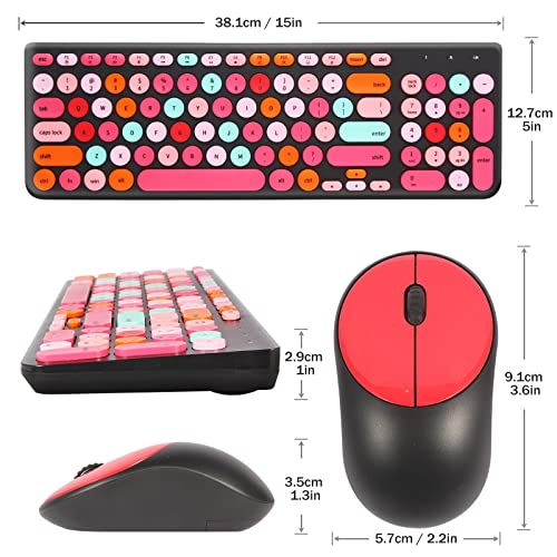 Retro Typewriter Wireless Keyboard & Cute Mouse Combo