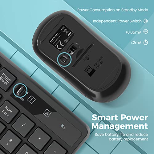 Lovaky Wireless Keyboard and Mouse Combo, Ergonomic Design