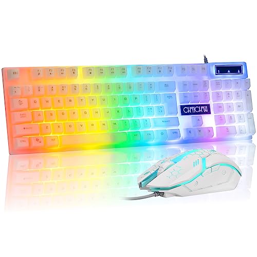 CHONCHOW LED Keyboard & Mouse Combo - White