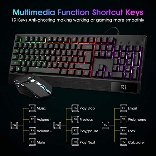 Rii RK400 RGB Gaming Keyboard & Mouse Combo