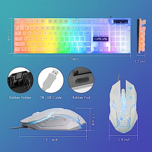 CHONCHOW LED Keyboard & Mouse Combo - White